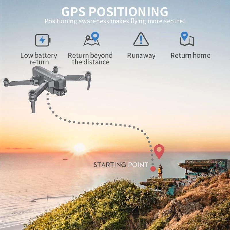 Квадрокоптер SJRC F11 4K / F11S Pro профессиональный Дрон с камерой 4k Wi-Fi GPS стабилизатор