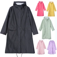 long raincoat women men waterproof windproof hooded light rain coat ponchos jacket cloak female chubasqueros white coat inside