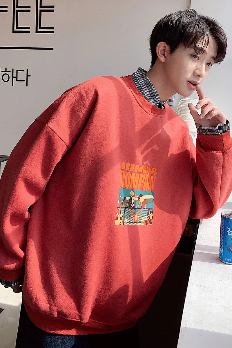 

Hip hop Men Autumn Dinosaur Embroidery Pullovers Sweatshirts Mens 3 Colors O-Neck Hoodies Male Fashion Korean Sweatshirt