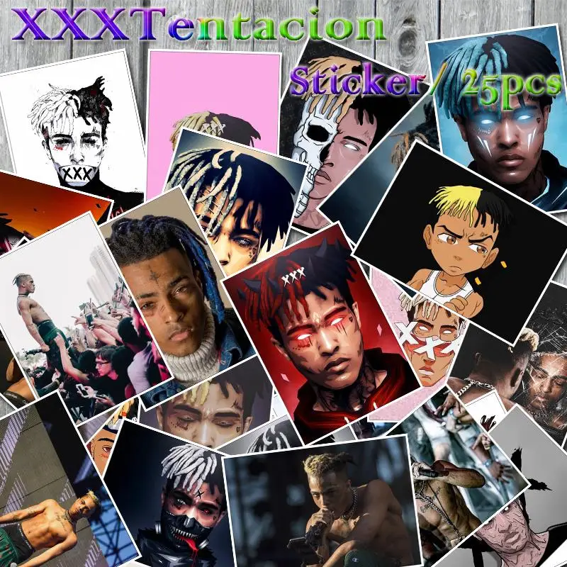 25 шт. хип хоп музыкальный Рэппер Xxxtentacion певица плакат наклейка s для гитары