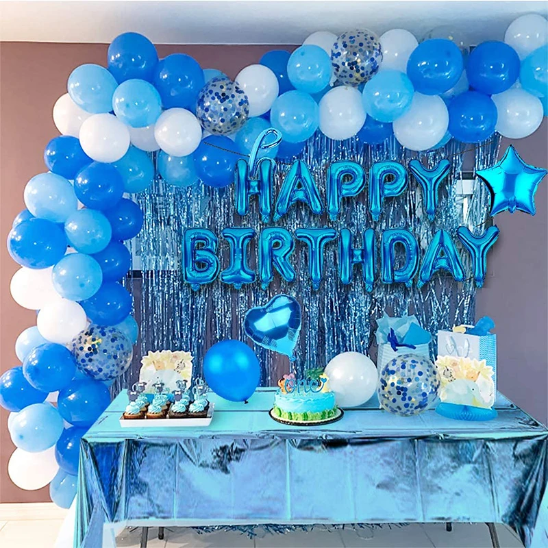 

Black gold rose gold blue gold pink balloon tablecloth boys and girls adult birthday party decoration