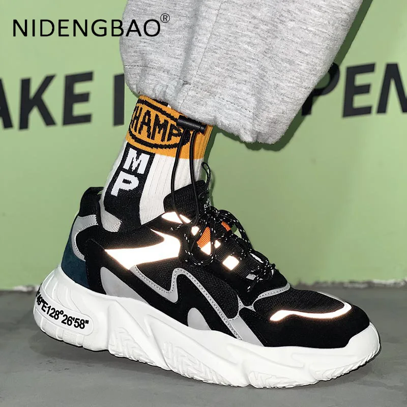 Men Chunky Shoes Autumn Fashion Male Sneakers Mesh Breathable Outdoor Walking Running Causal Sports Shoes Platform Footwear