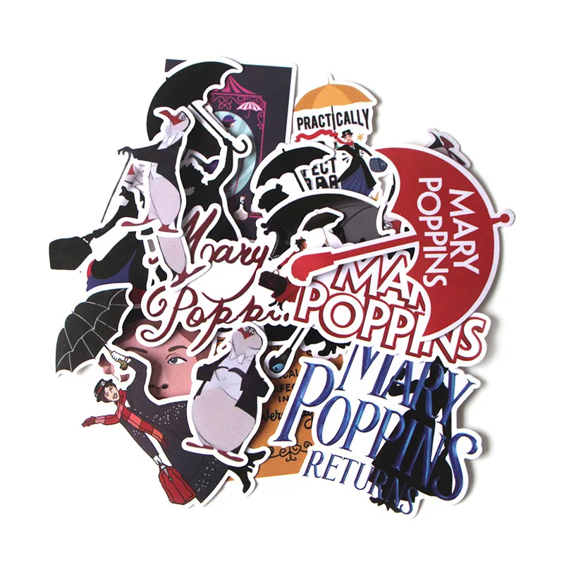 Наклейки Mary Poppins для чемодана ноутбука скейтборда автомобиля мотоцикла