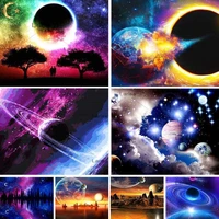 5d diy diamond painting planets space cross stitch kit full drill square embroidery mosaic landscape picture home decoration