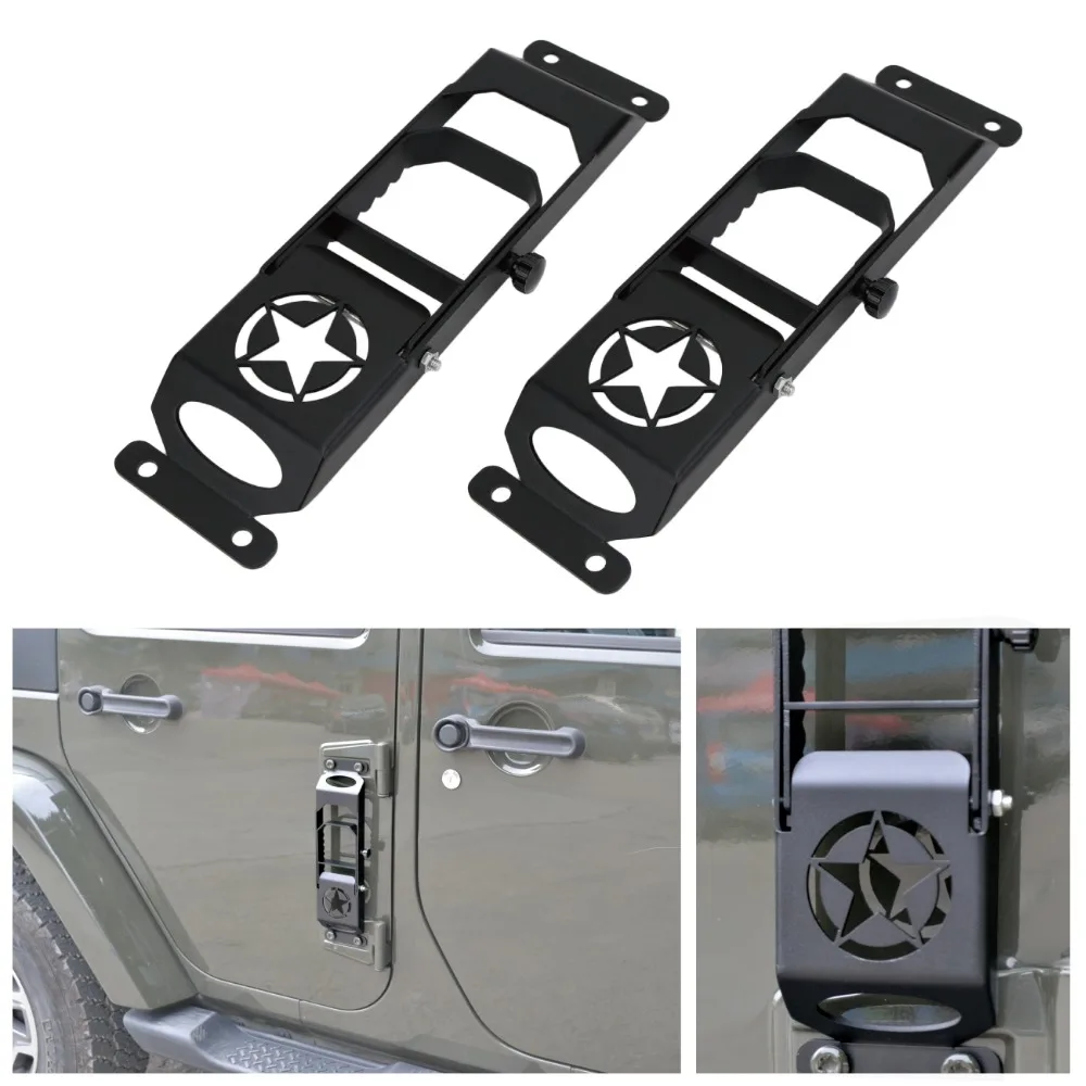 Стальные дверные петли для автомобиля Подножка педаль пластина Peg для Jeep Wrangler JK 2007- анти-ржавчины двери шаги скалолазание доска панель
