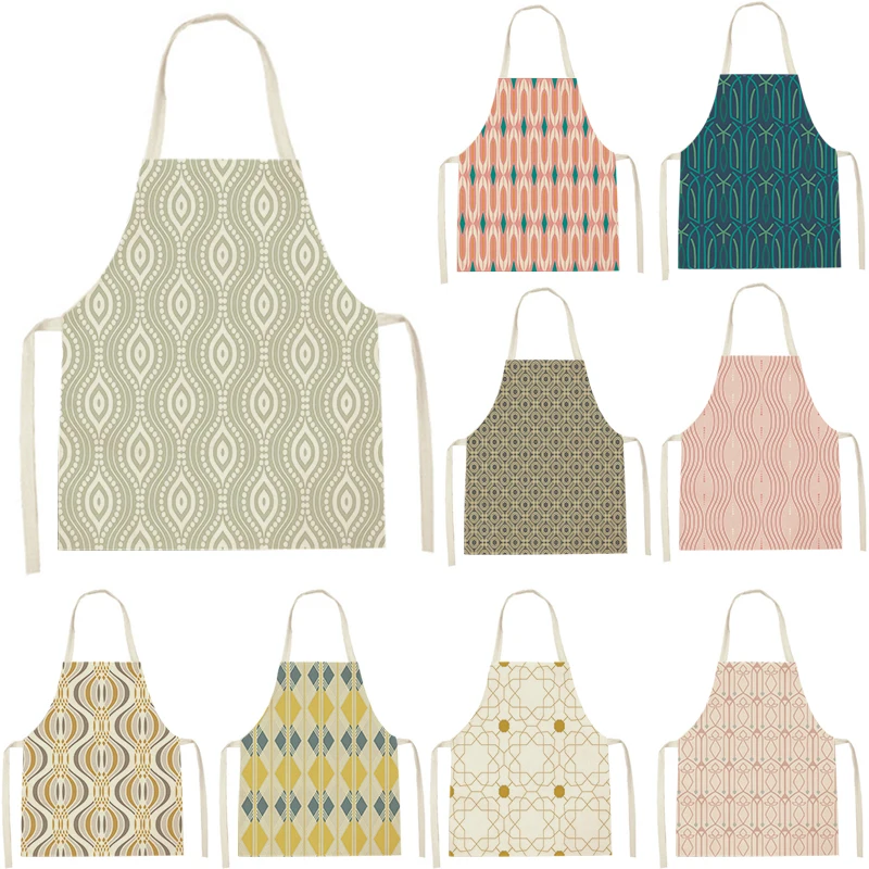 

Геометрический фартук креативный Кухонный Фартук линии Узор Женский фартук ужин вечерние кулинарный фартук для взрослых детей выпечки акс...