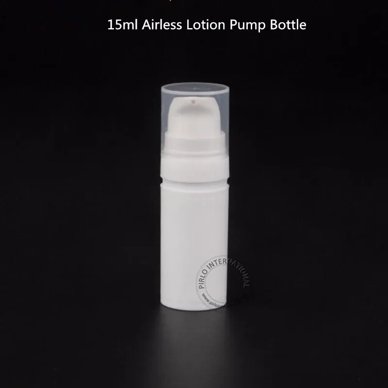 Белая пластиковая бутылка распылитель для безвоздушного лосьона объемом 15 мл 50