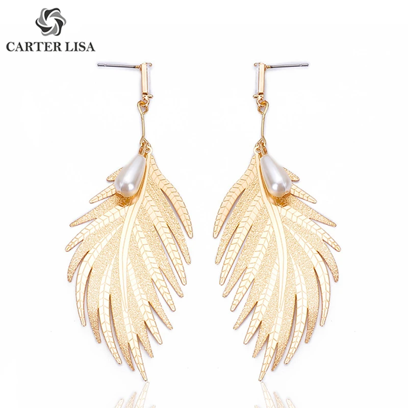 CARTER LISA пирсинг золотой лист растение жемчуг природа вдохновленный эффектные