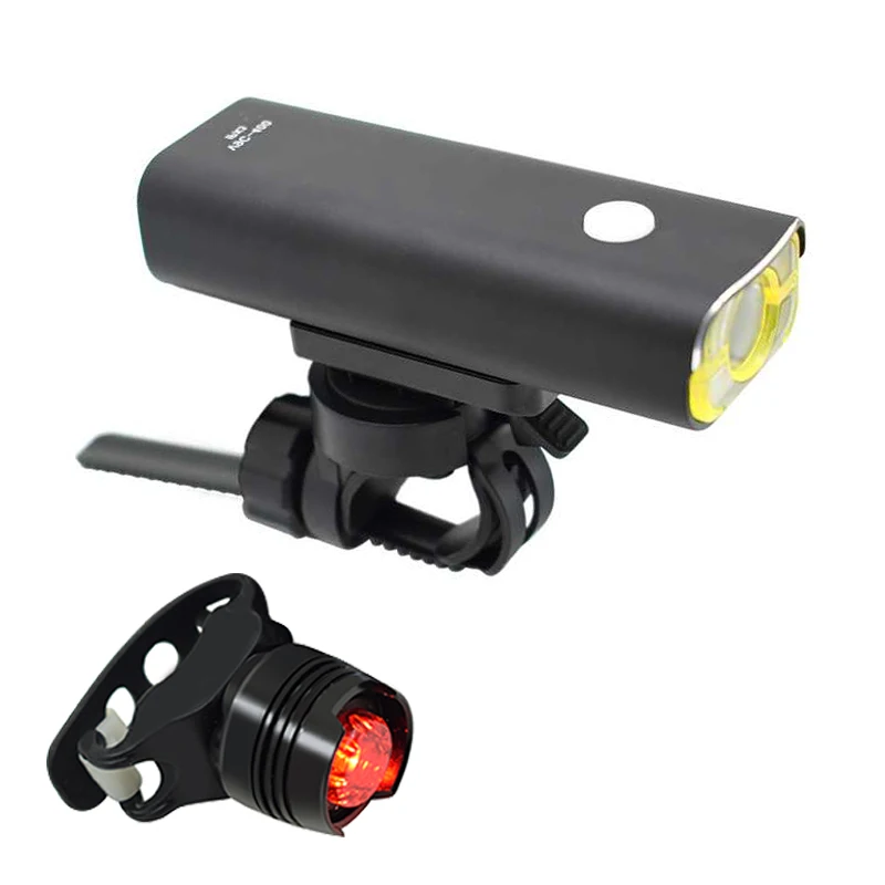 add tail light Велосипедная Передняя светильник Светодиодная лампа вспышка светильник широкий прожектор светильник Перезаряжаемые Водонепроницаемый MTB велосипед аксессуары - Цвет: add tail light