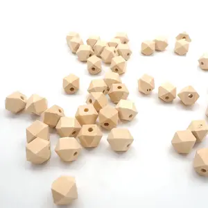 Chenkai 100 шт. деревянные необработанные бусины геометрические шестигранные бусины натуральные бусины для самостоятельного изготовления детскогомладенческого прорезывателя аксессуары для вязания