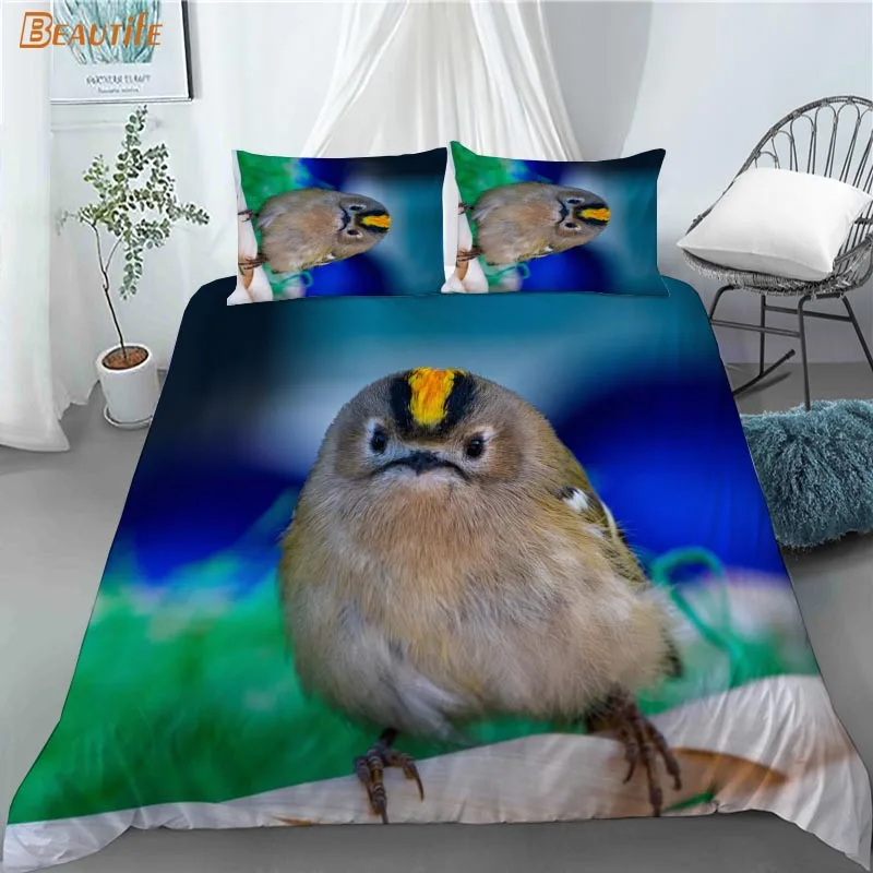 Juego de fundas de edred&oacute;n personalizadas para el hogar, Set de ropa de cama de 3 piezas con dise&ntilde;o de p&aacute;jaro, a la moda, Textiles para el hogar, 1009-5