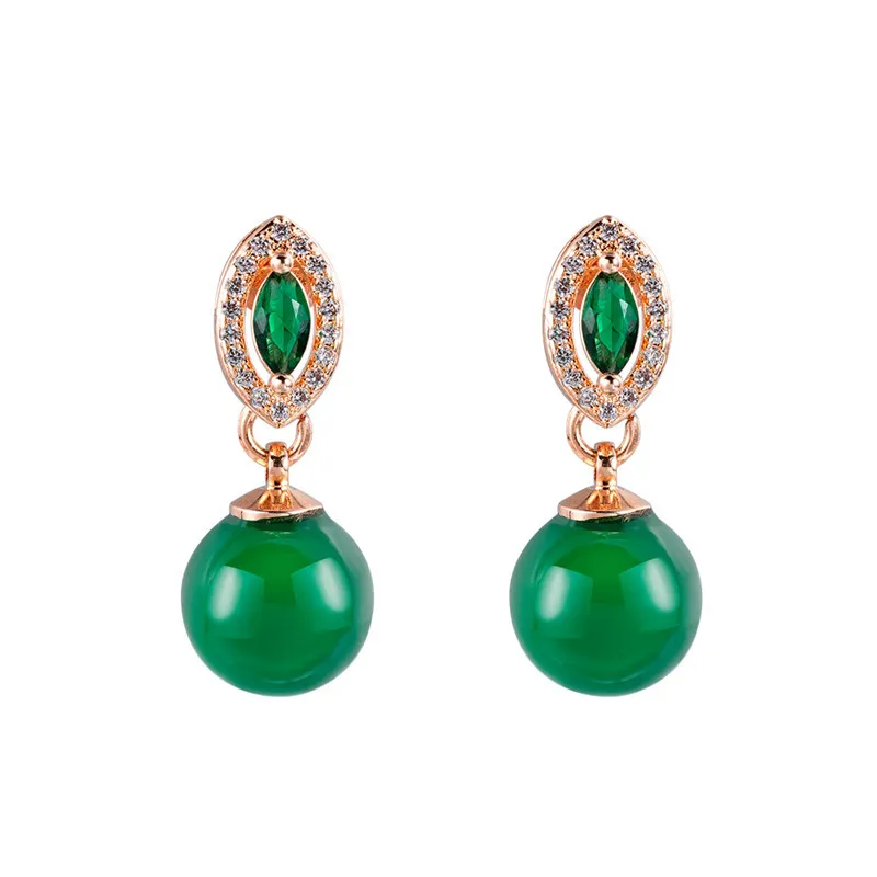 

Natural Green Jade Earring 925 Silver Ear Studs Fashion Jewelry Chalcedony Amulet Gifts for Women