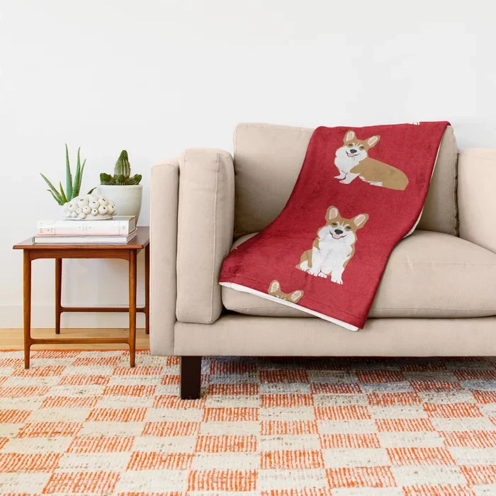 Dog Corgi Cartoon Throw Blanket Cute Kids Design Blankets for Beds Christmas Decorations Home | Дом и сад