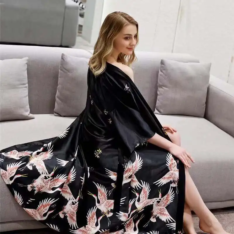 Сексуальное женское длинное свадебное платье невесты халат из вискозы кимоно