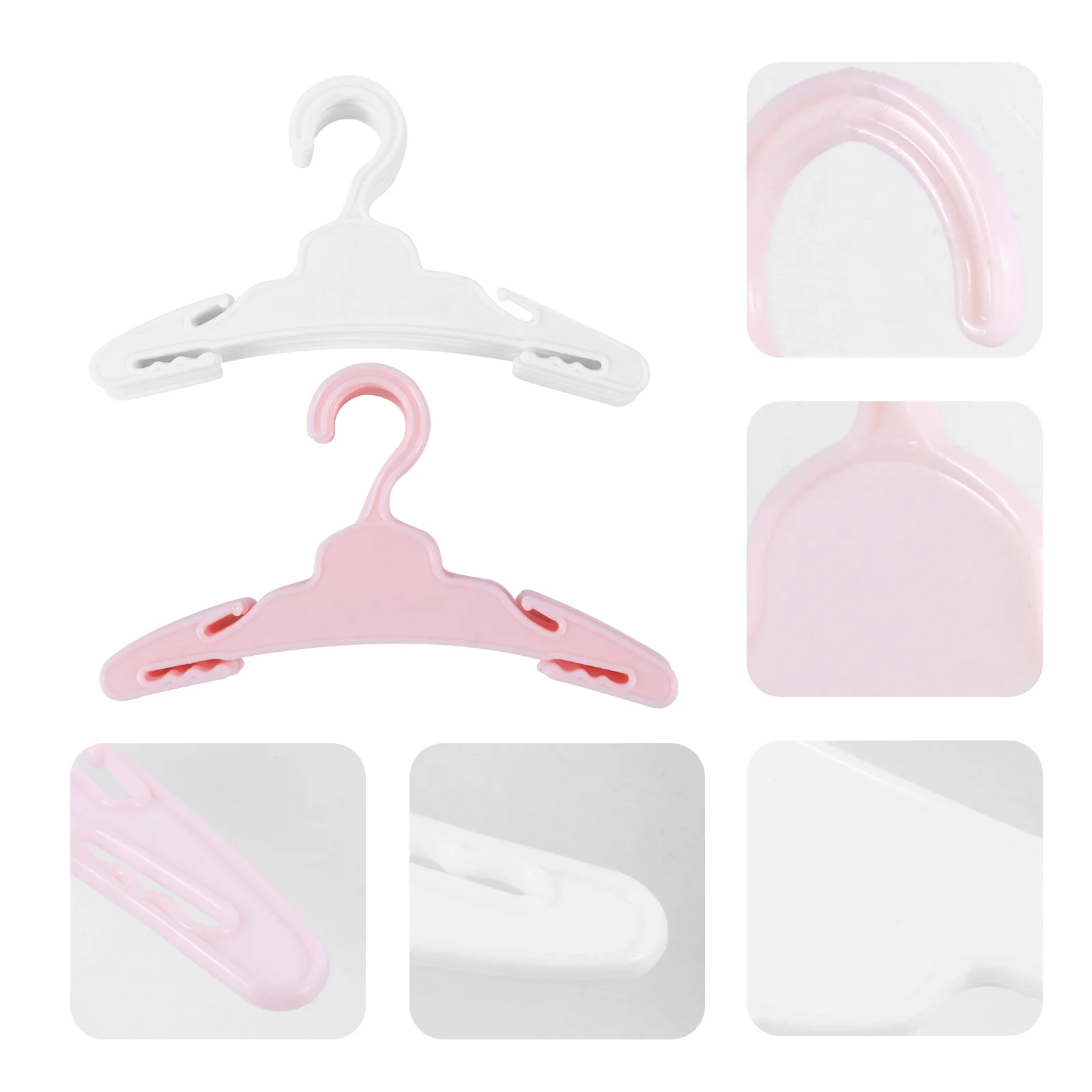 

16pcs Plastic Doll Clothes Hangers Doll Outfit Rack Doll Clothes Accessories