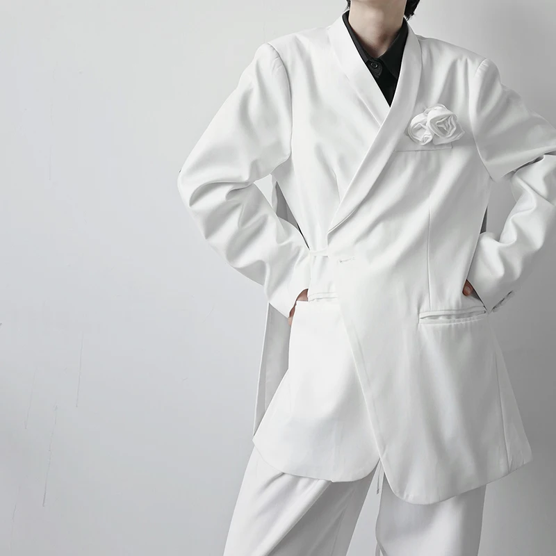 Мужской повседневный костюм Новинка осени 2022 корейский Свадебный с цветочным