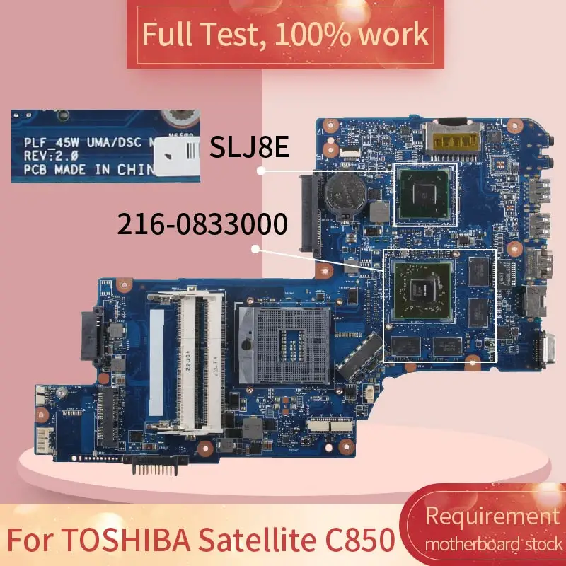 

For TOSHIBA Satellite C850 216-0833000 SLJ8E DDR3 notebook motherboard Mainboard full test 100% work