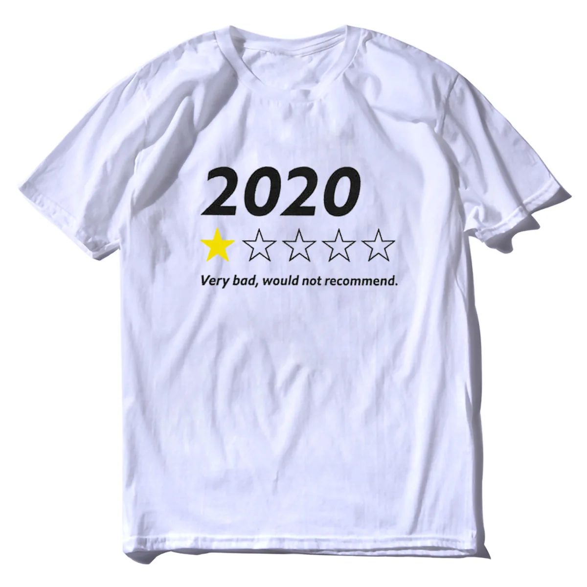 

2020 очень плохая, не рекомендую забавную надпись, летняя мужская футболка из 100% хлопка с короткими рукавами и воротником-стойкой, женская чер...