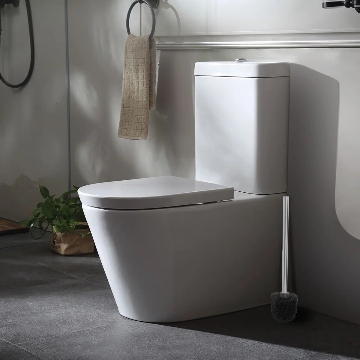 

3 щетки для унитаза WINOMO с ручкой из нержавеющей стали (черные)