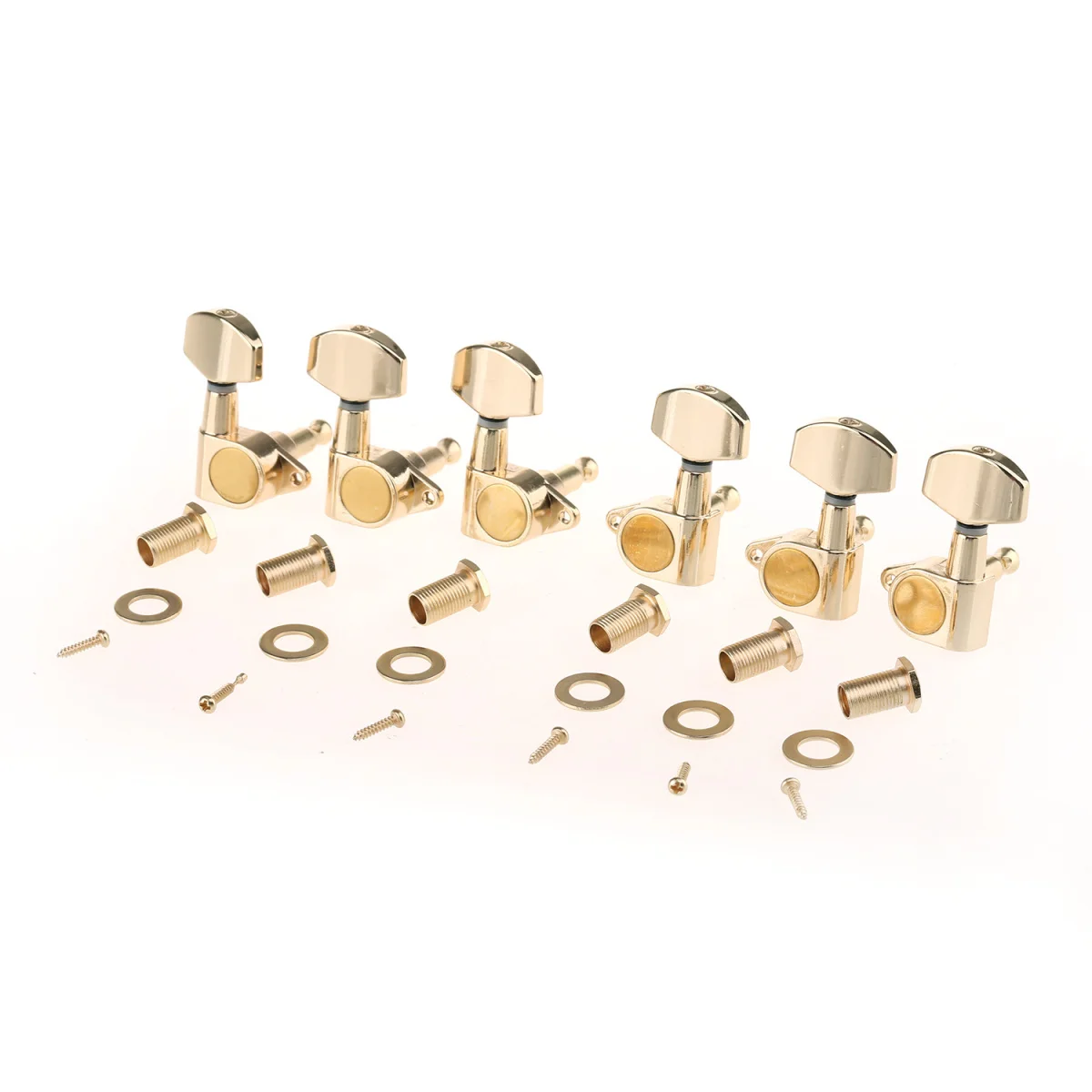 

Musiclily Pro 3x3 Epi Style Sealed Guitar Tuners Tuning Pegs Keys Machine Heads Set for Les Paul Style Guitar, Big Button Gold