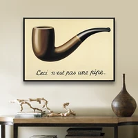 rene magritte famous painting this is not a pipe canvas print painting poster wall art pictures for home decor unframed