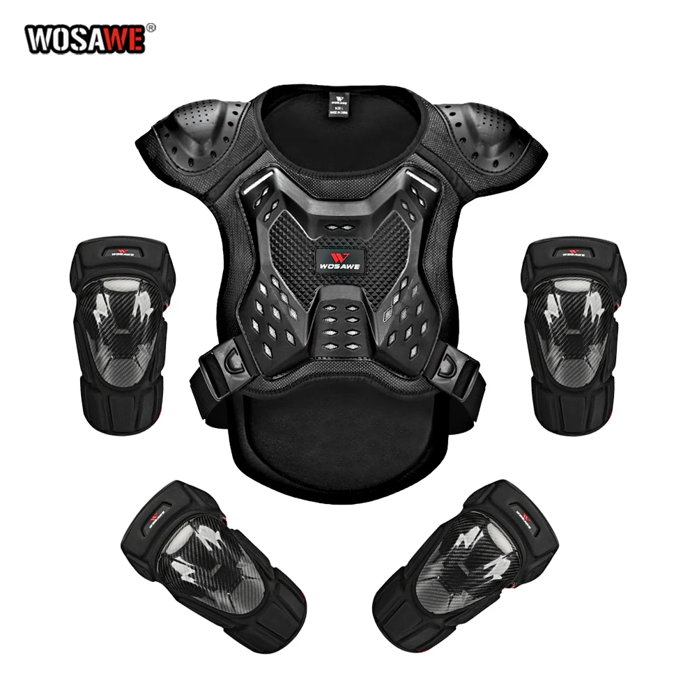 

WOSAWE Morocross Full Body Protective Armor Vest set Motorcycle Armor Buffer Knee Elbow protection Adult moto Protection Gear