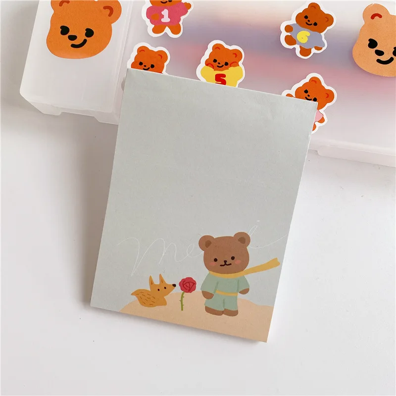 В Корейском стиле Красивые Носки с рисунком медведя из мультика Блокнот 50 листов