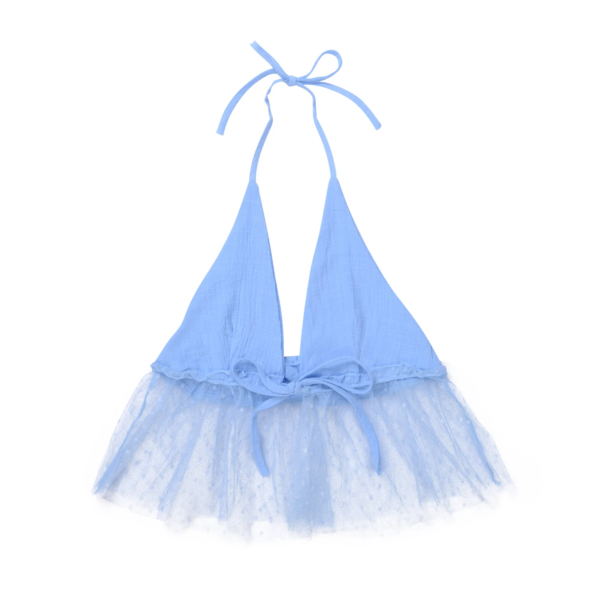 Женский укороченный топ без рукавов с открытой спиной v-образным вырезом