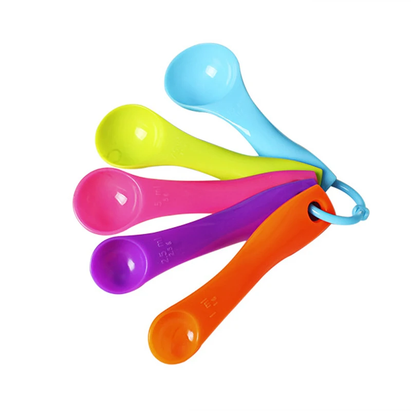5 шт./компл. набор мерных ложек и Пластик чайная ложка (1/2 5/5/7 5/15 мл) мерная супер