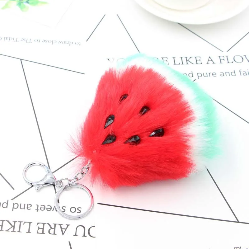 Брелок для ключей Автомобильный с помпоном милая мягкая подвеска в виде
