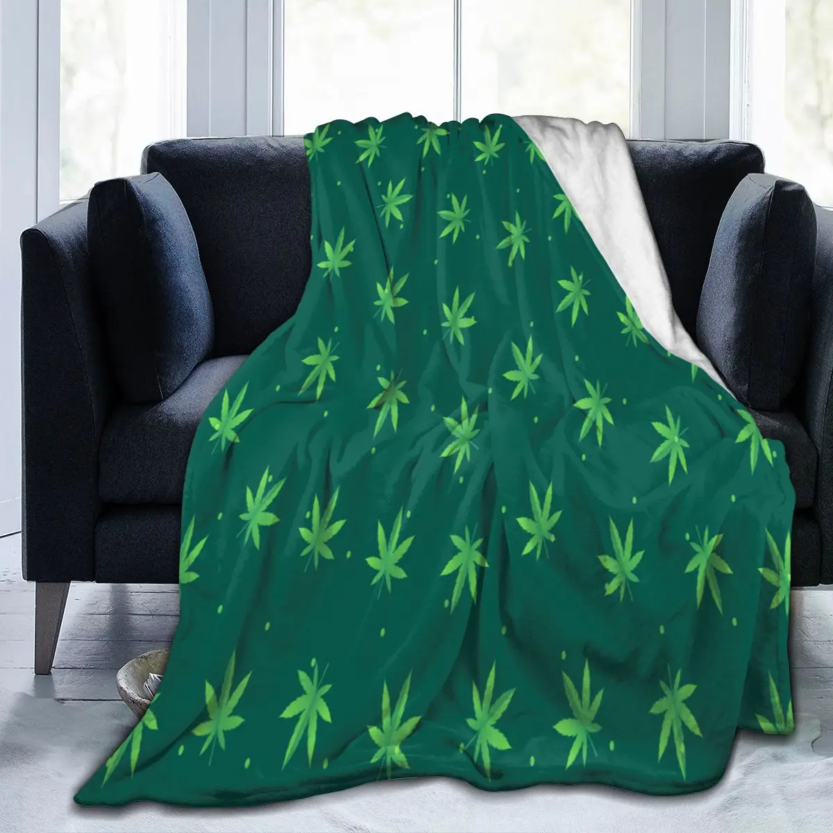 

Фланелевое одеяло, мягкое тонкое флисовое покрывало с листьями натуральной марихуаны, покрывало для кровати, дивана, домашний декор, Прямая...