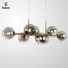 Kobuc, европейская Новинка, металлический подвесной светильник, индивидуальный, для ресторана, лобби, роскошный, для бара, кафе, домашний декор, стеклянный шар, подвесной светильник