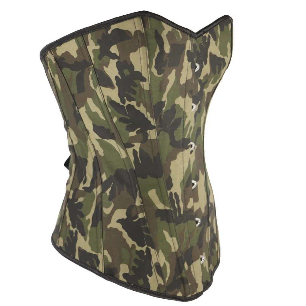 Для женщин Камуфляж камуфляжным принтом костей корсет Overbust талии Cincher Корсеты и