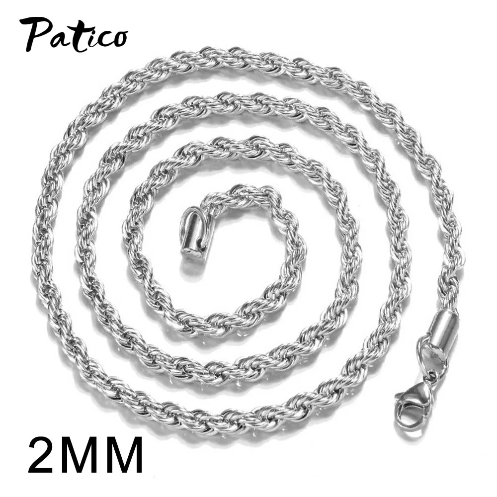 

925 Sterling Silver Link Chain Necklaces Jewelry For Women Party Gift 2mm Thickness Length 16 18 20 24 26 28 30 Inches