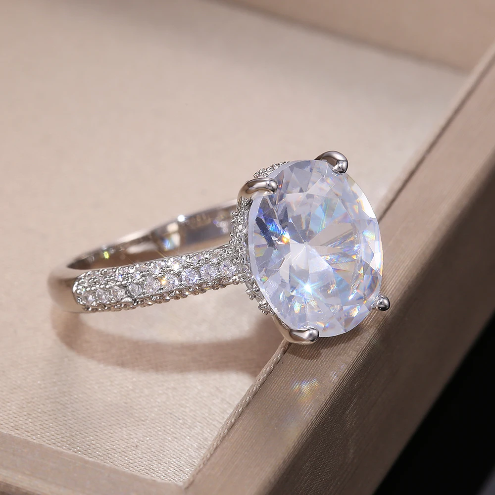 Huitan новый большой овальной формы с украшением в виде кристаллов циркония для