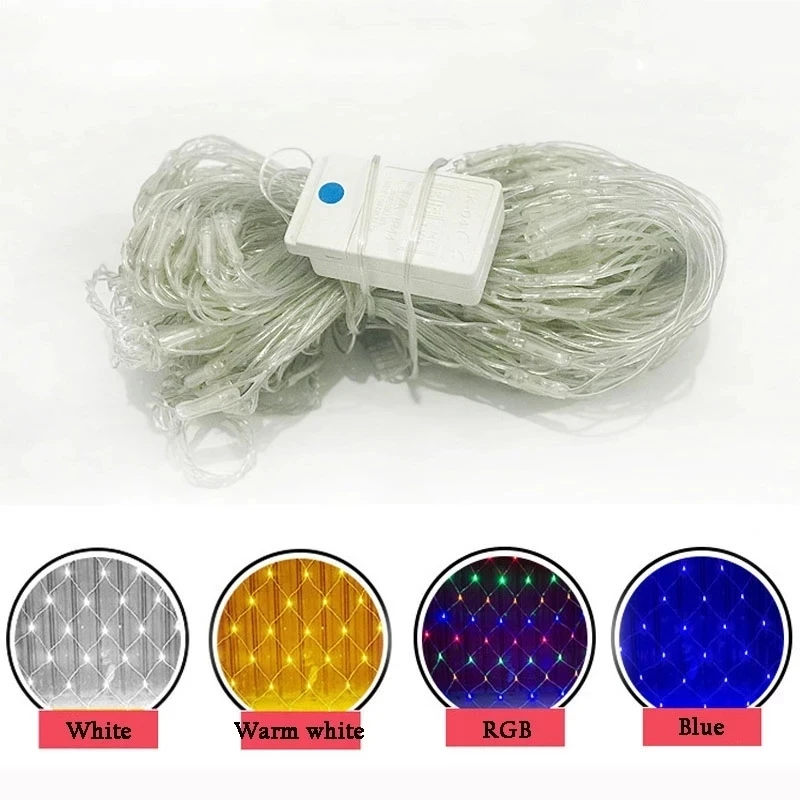 

1.5x1.5m 96leds 8 modes 220V Net LED String Light Festival Christmas Decoration New Year Wedding Ceremony Waterproof