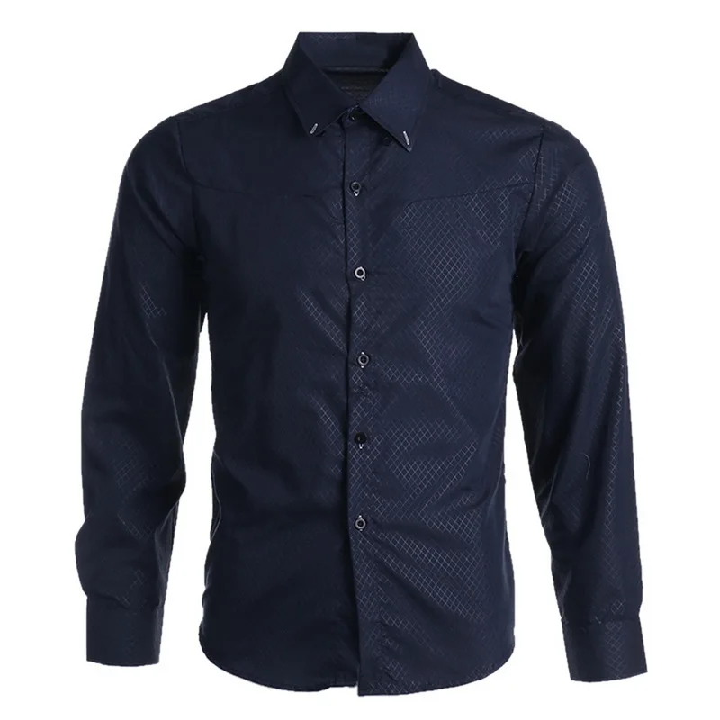 2019 Men Casual Shirts Autumn New Fashion Pure Color Man Long Sleeve Cotton Slim Fit Leisure Styles Business Shirt A105 | Мужская одежда