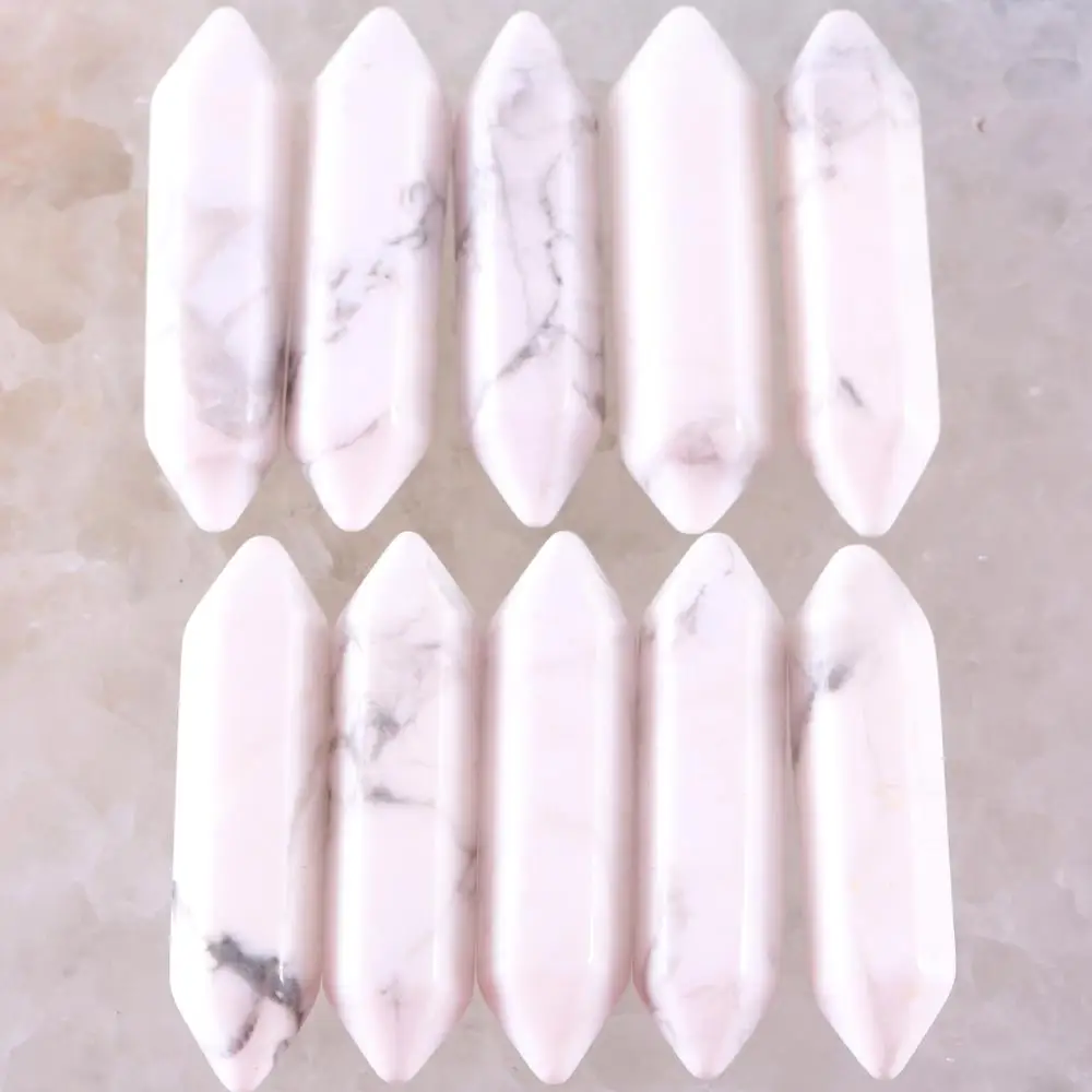 8x32 мм натуральные камни Белый Howlite шестигранные бусины без сверления отверстие