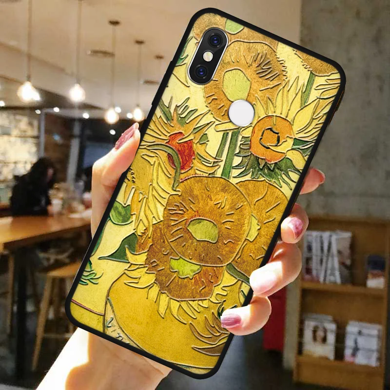 Чехол с 3D рельефом Ван Гог для Xiaomi Mi Note 10 9T CC9 Pro A3 A2 8 9 Lite 6X Redmi 9S 8T 5 7 6 Max Fundas |