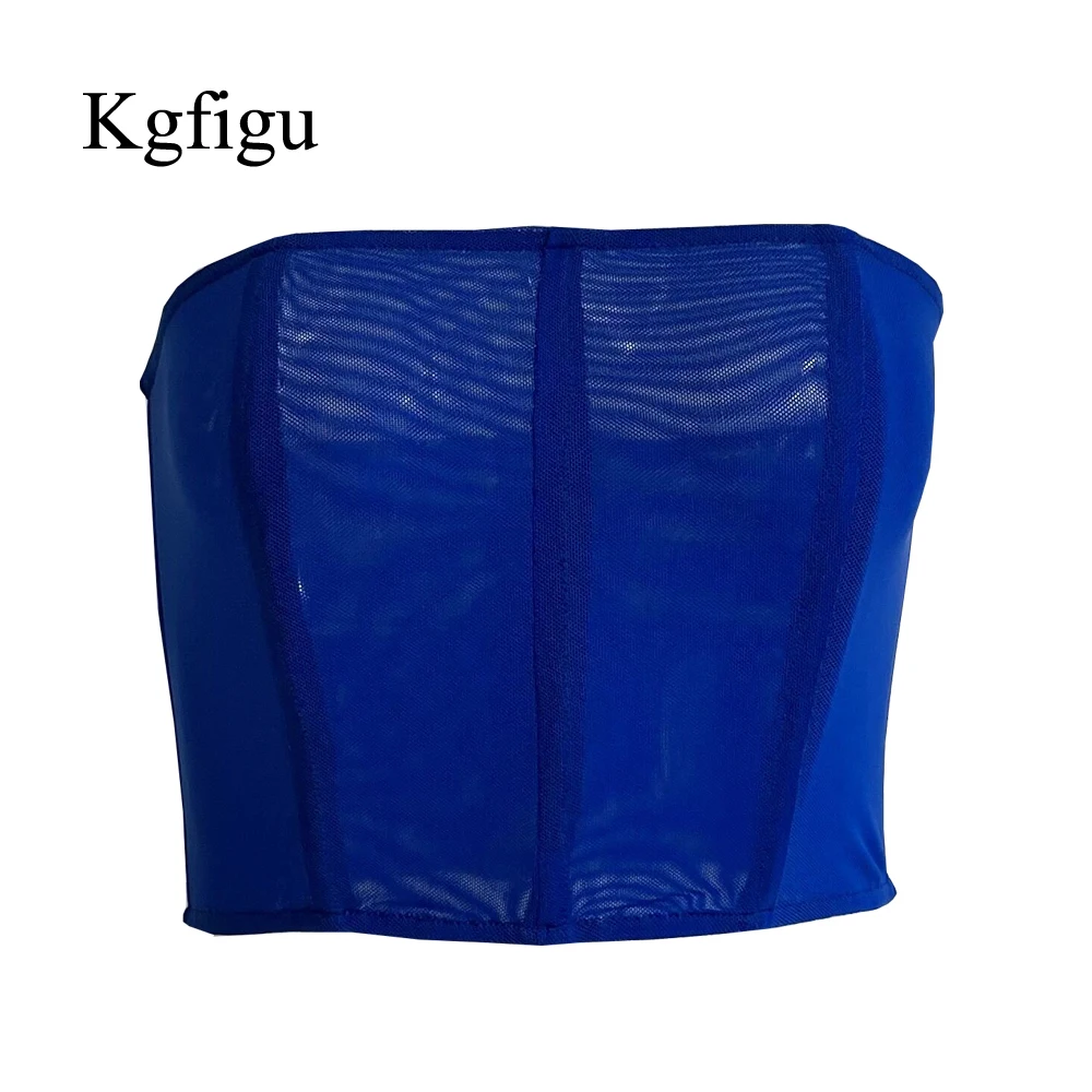 

KGFIGU Summer Tops For Women 2021 Ladies Sleeveless Off-The-Shoulder Wrap Bust Sexy Crop Top Elegant All Match Outfits