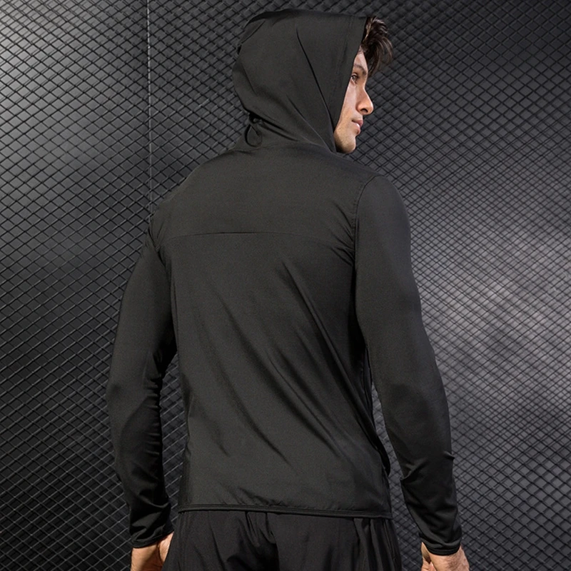 Толстовки сезон осень-зима спортивная куртка для мужчин молния с капюшоном куртки для бега фитнес-тренажерный зал фитнес топы мужская спортивная одежда дропшиппинг