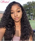 Satai водная волна 13х6 кружевные передние парики 150180 плотность бразильские кружевные передние парики предварительно сорванные с волосами младенца Remy человеческие волосы парики
