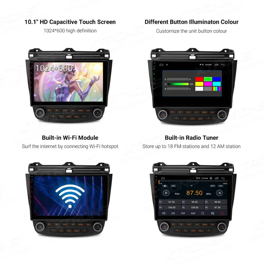 XTRONS 10,1 ''ips Android 9,0 DSP Автомобильный мультимедийный стерео радио плеер для HONDA Accord 2002-2007 VII 7 левый руль gps без DVD