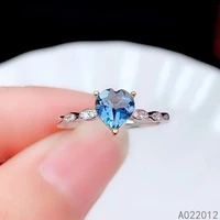 kjjeaxcmy fine jewelry natural blue topaz 925 sterling silver vintage new women gemstone ring support test hot selling
