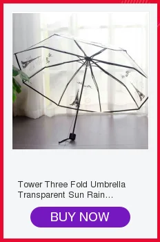 Tower Three Fold Umbrella Transparent Sun Rain Umbrellas Three Color Rain Tools Woman White Black Two Color