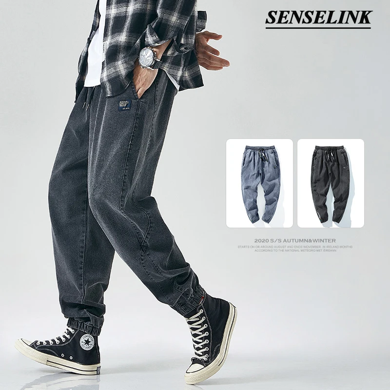 2021 мужские черные повседневные брюки карго для японского Стиль свободные модные