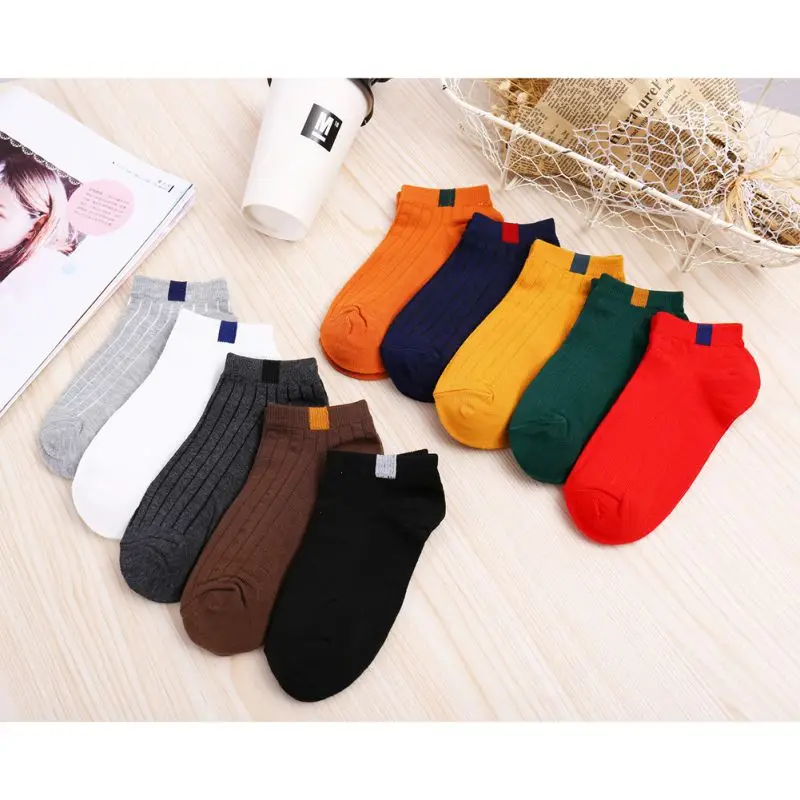 

1Pair Unisex Comfortable Stripe Cotton Socks Women Slippers Short Ankle Socks