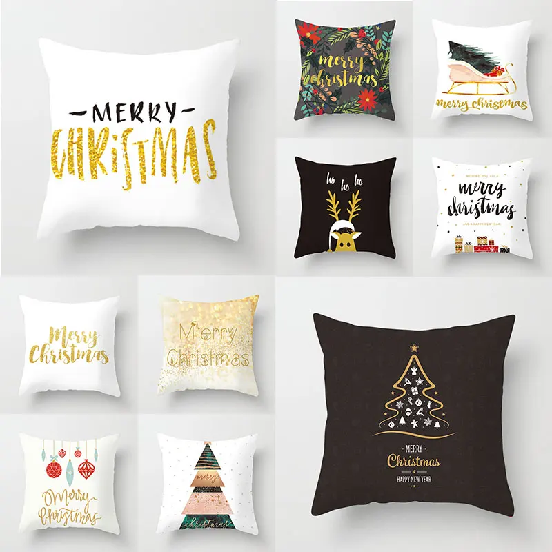 Декоративная наволочка с принтом рождественского оленя 45 х45 см|Наволочка| |