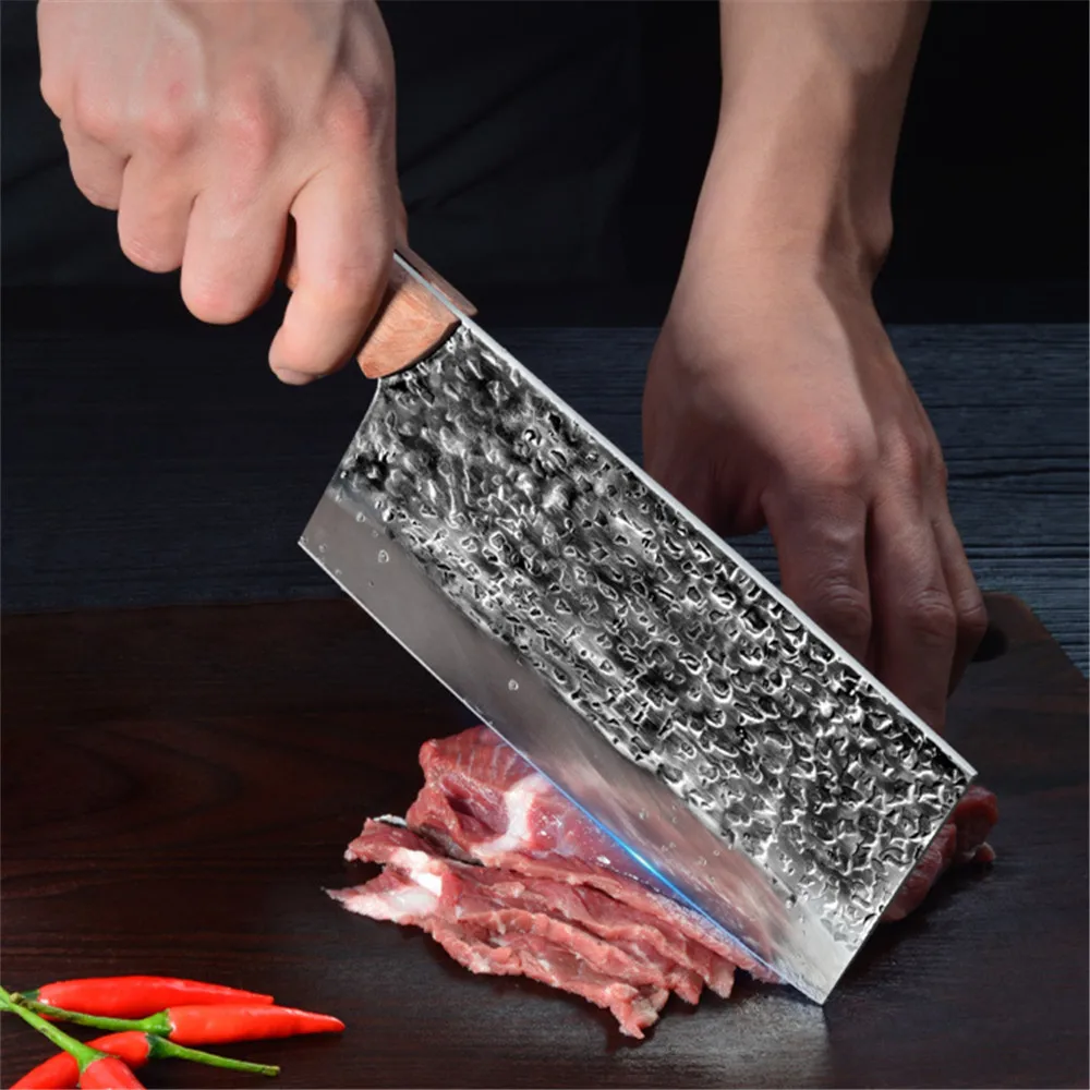 

Forged Kitchen Knife Handmade Chinese Butcher Kitchen Knives 7Cr17mov Forged Cooking Knife Stainless Steel Knife Cleaver Cutter