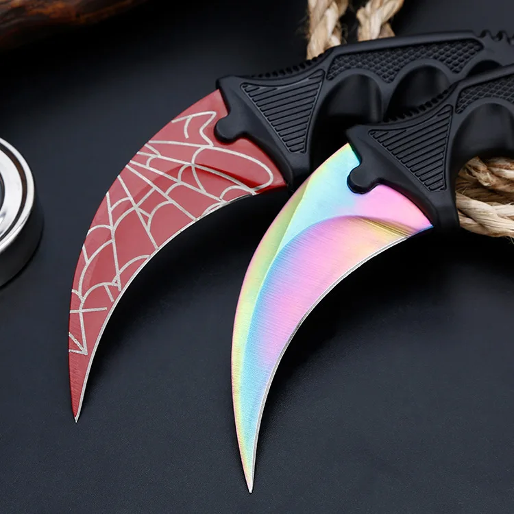 CS GO Eagle Claw Knife Tactical Outdoor Camp Hunting Titanium Rainbow Butterfly Training EDC Hand Tool | Инструменты